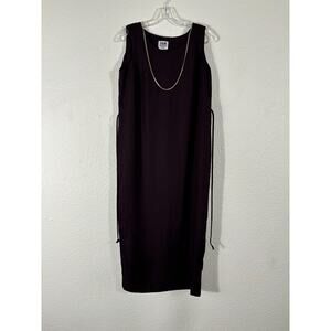 Vintage 90s Y2K Midi Dress Petite Medium PM Purple Sleeveless R&M Richards